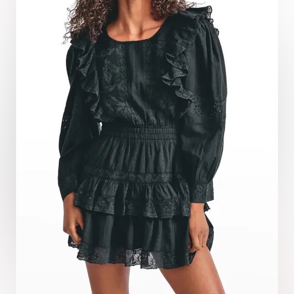 LoveShackFancy Dresses & Skirts - Loveshackfancy Santorini Dress in Black, worn once XS 100% cotton